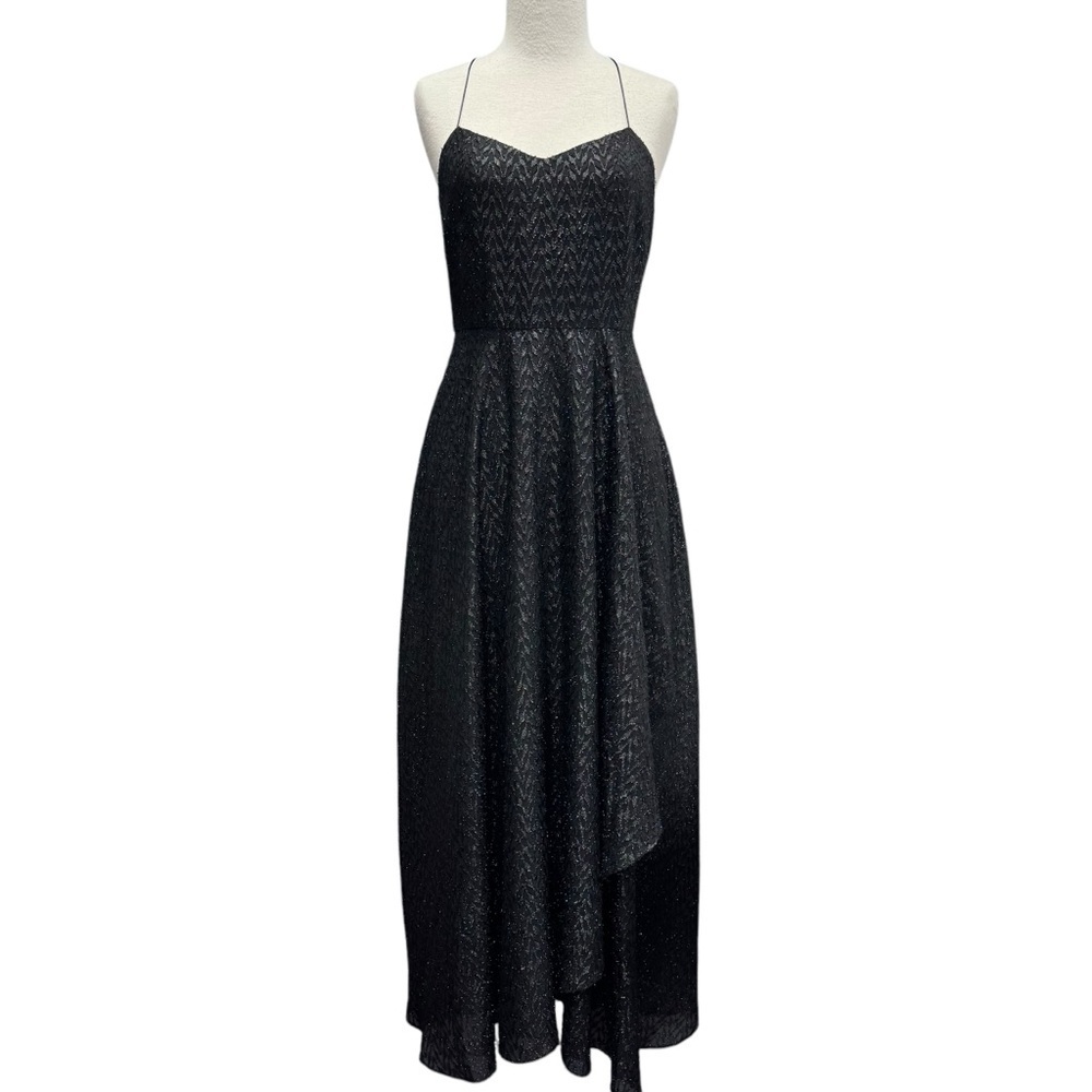 LK Bennet Karine Black Dress Women’s US Size 4 Black Metallic Grunge Whimsigoth